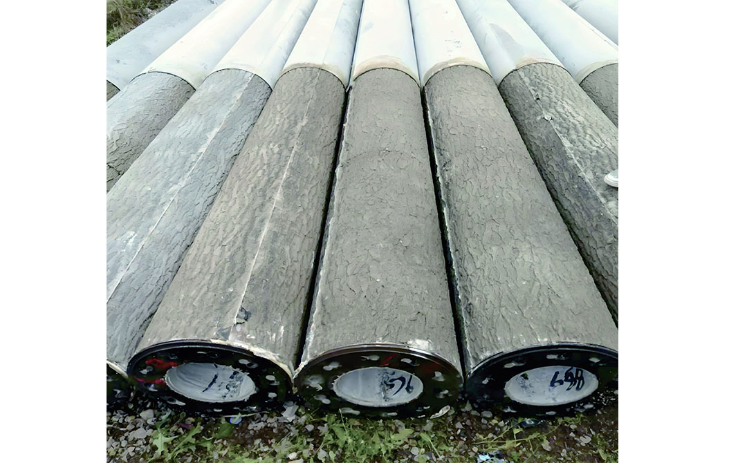 Precast Pile with Wood Grain Finish